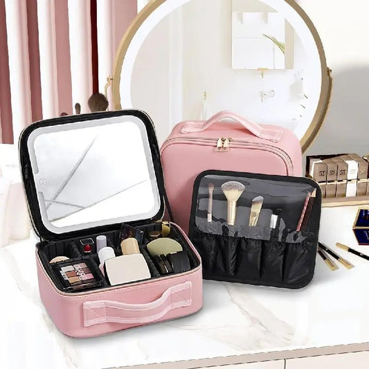 Organizador de maquillaje con espejo luz LED - Homecity