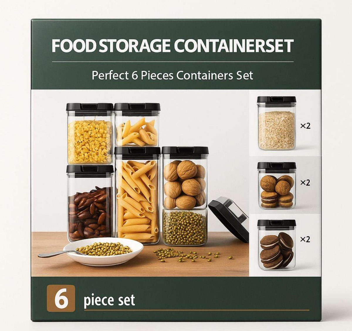 Organizador Frasco Hermetico Cocina x6 - Homecity