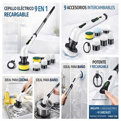 Cepillo Eléctrico de Limpieza 9 en 1 - Homecity