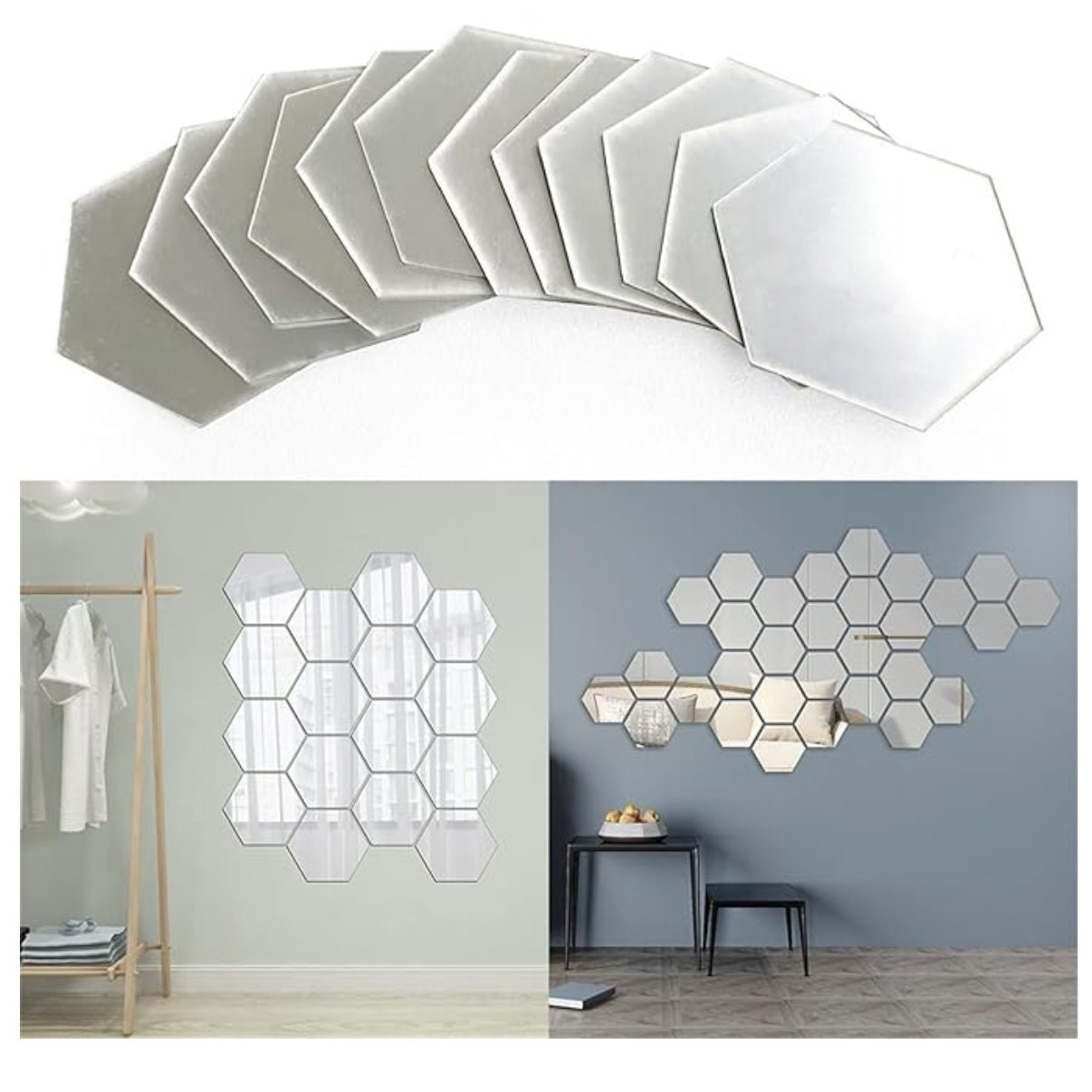 Espejo Hexagonal Decoracion 12 Lamina 3d - Homecity