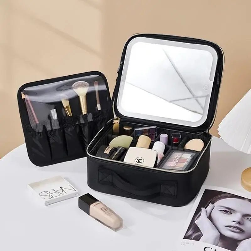 Organizador de maquillaje con espejo luz LED - Homecity