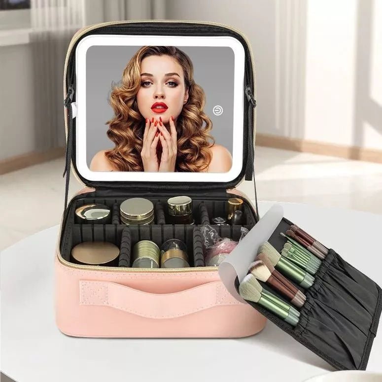 Organizador de maquillaje con espejo luz LED - Homecity