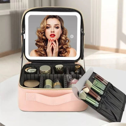 Organizador de maquillaje con espejo luz LED - Homecity