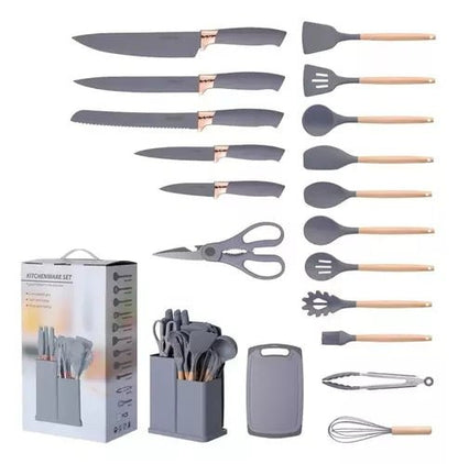 Set De Cocina De 19 Utensilios + Tabla - Homecity